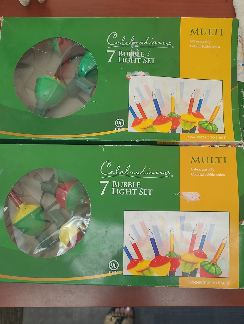 Multi 7 Bubble Light Set - Multi Color - Set Of 2